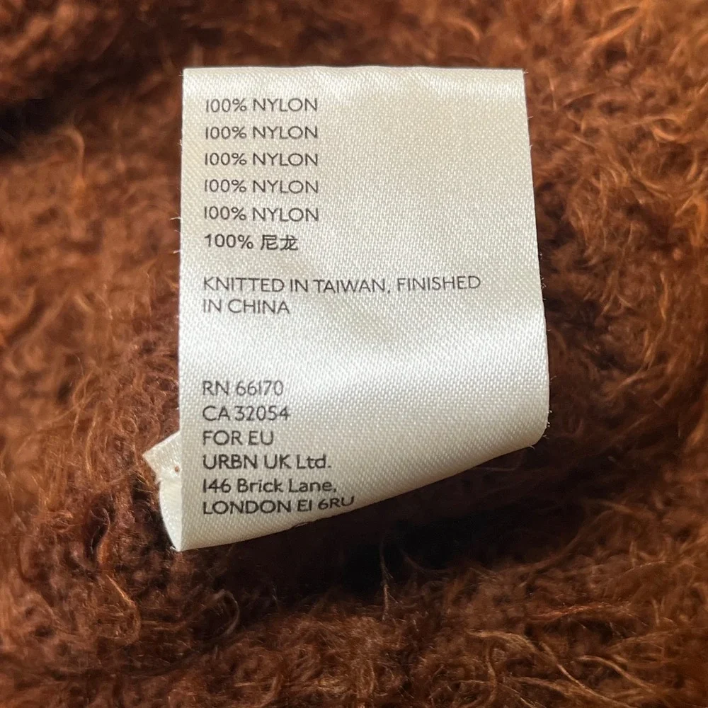Free People Fuzzy Knit Sweater‎ Brown Slouchy Cozy Boho Pullover M